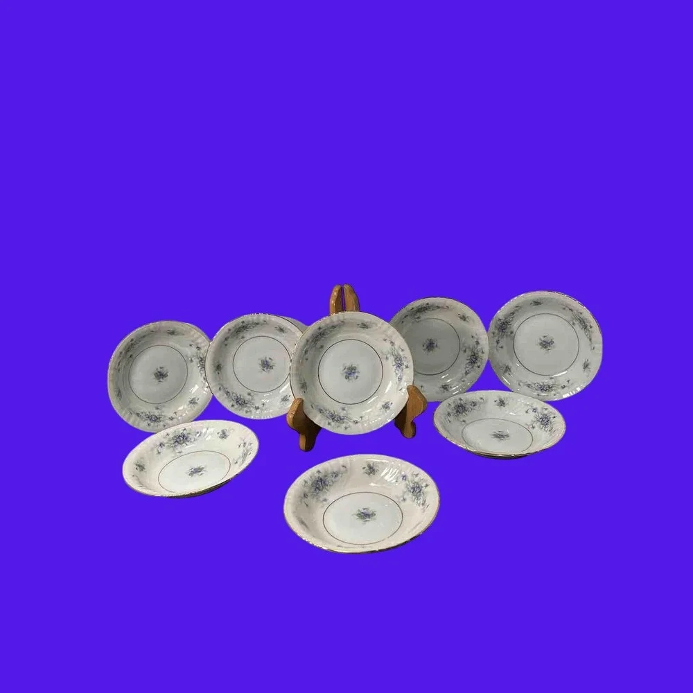 Johann Haviland Violet pattern bowls‎ set of 8- 6In floral/ vintage